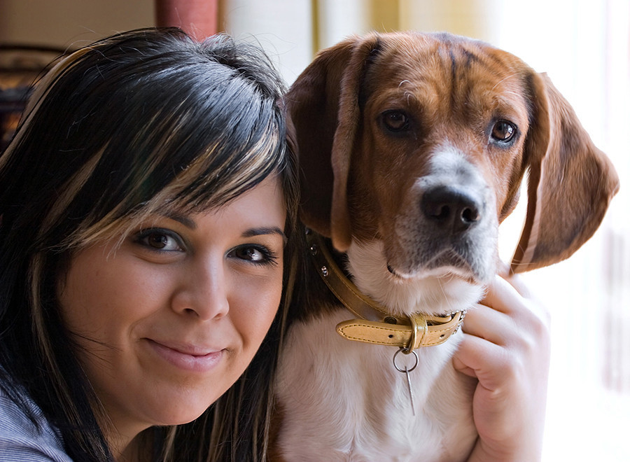 Girl with her dog