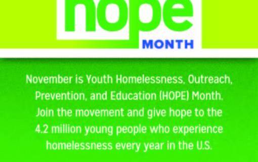 November is Homeless Youth Awareness Month